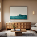 Whispering Tides – blue coastal canvas wall art print by Aspire Prints