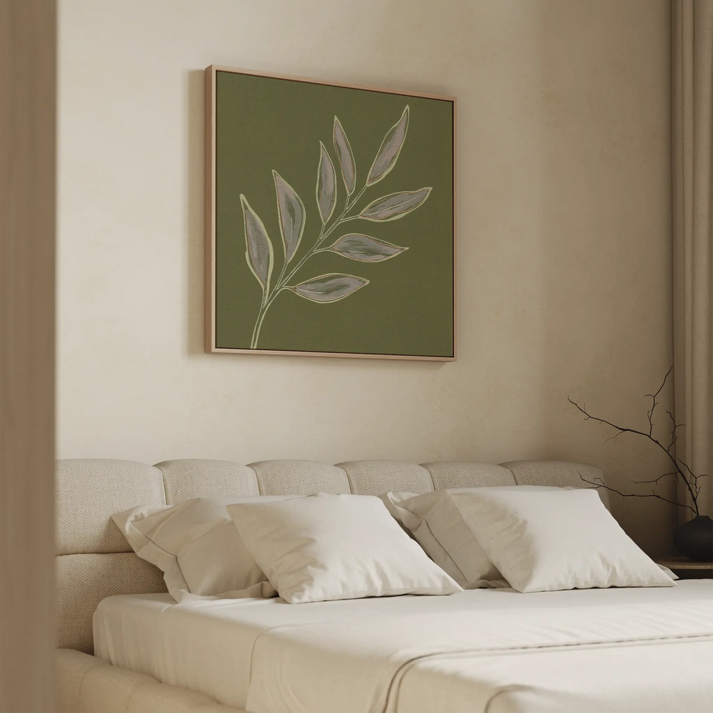 Whispers of the Olive Grove Canvas Print – green botanical canvas wall art print by Aspire Prints