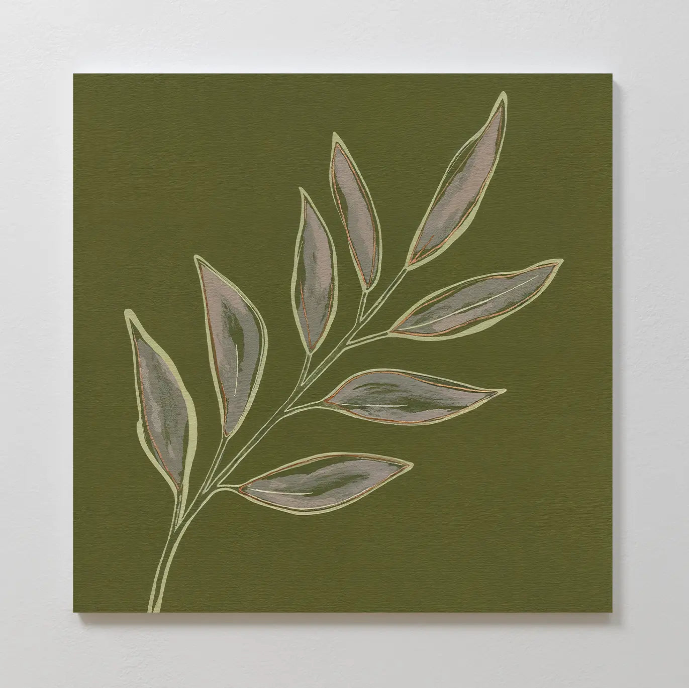 Whispers of the Olive Grove Canvas Print – green botanical canvas wall art print by Aspire Prints
