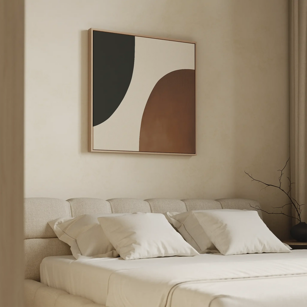 Terracotta Hush – earthy brown abstract canvas wall art print by Aspire Prints