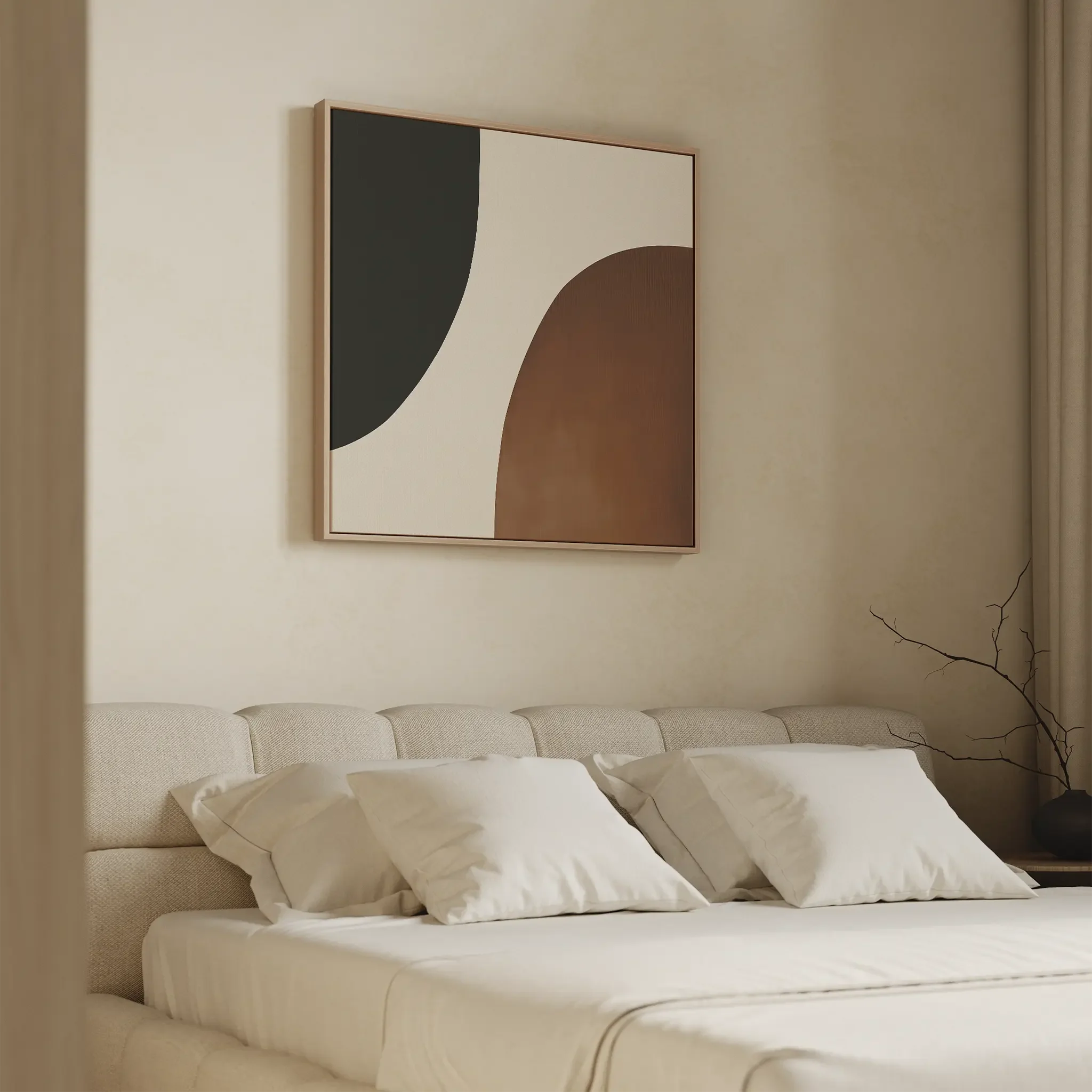 Terracotta Hush – earthy brown abstract canvas wall art print by Aspire Prints