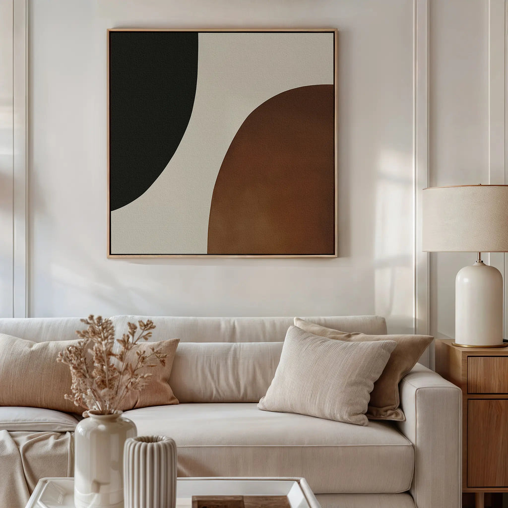 Terracotta Hush – earthy brown abstract canvas wall art print by Aspire Prints