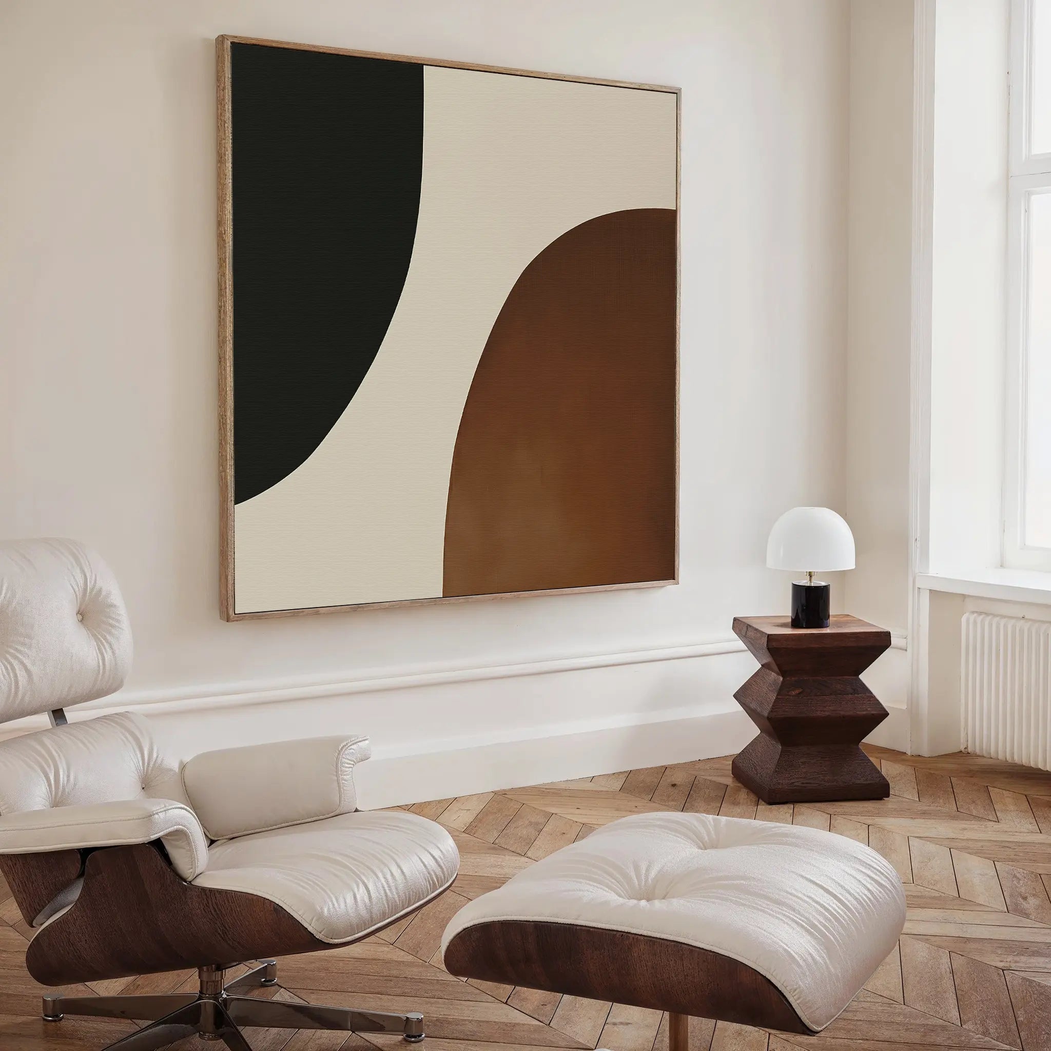 Terracotta Hush – earthy brown abstract canvas wall art print by Aspire Prints