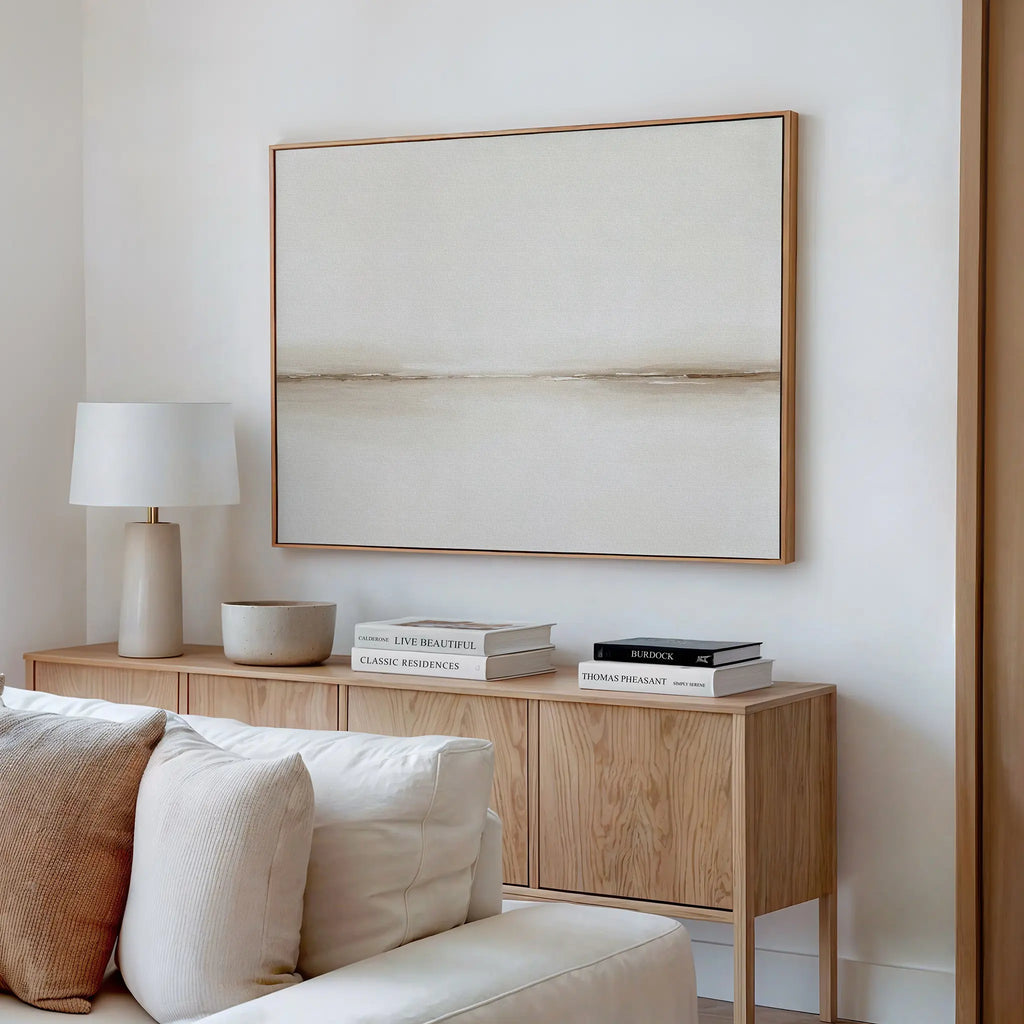 Whispers of the Dunes – beige and white desert canvas wall art print by Aspire Prints