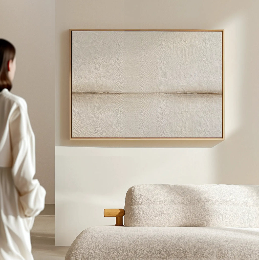 Whispers of the Dunes – beige and white desert canvas wall art print by Aspire Prints