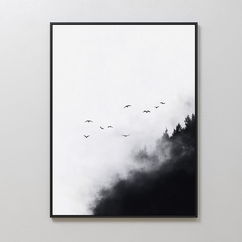Whispers Through the Pines Canvas Print – neutral-toned wildlife canvas wall art print by Aspire Prints