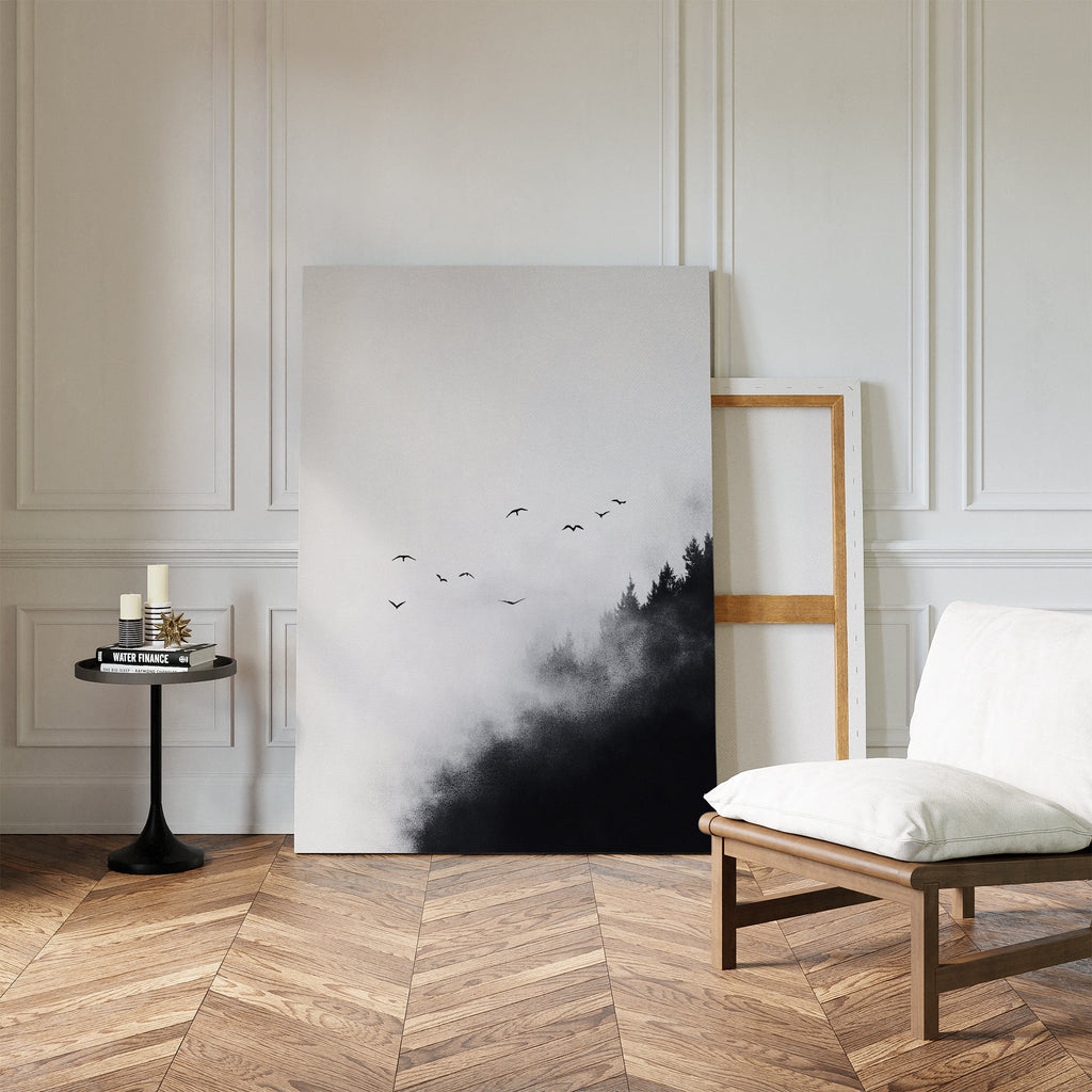 Whispers Through the Pines Canvas Print – neutral-toned wildlife canvas wall art print by Aspire Prints