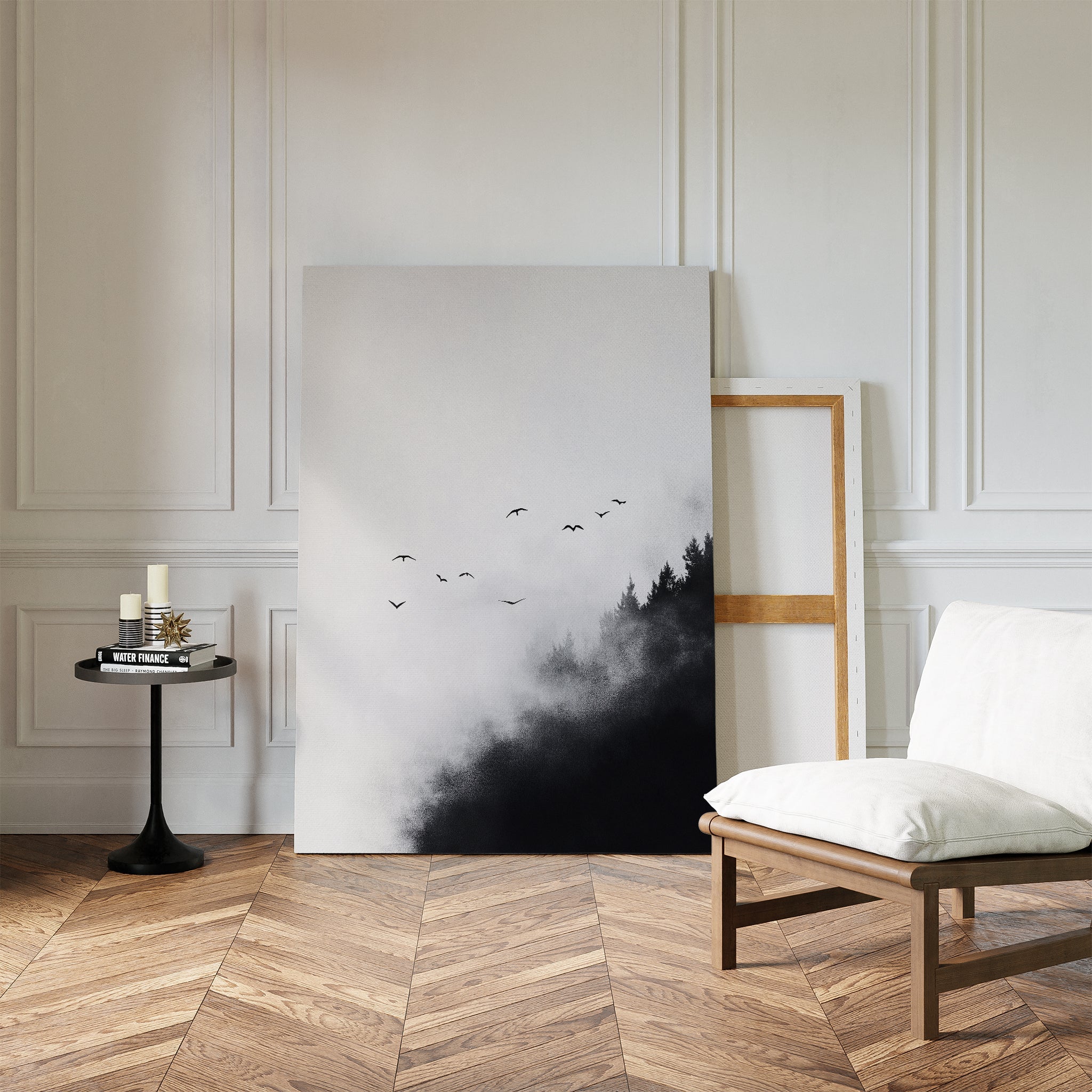 Whispers Through the Pines Canvas Print – neutral-toned wildlife canvas wall art print by Aspire Prints