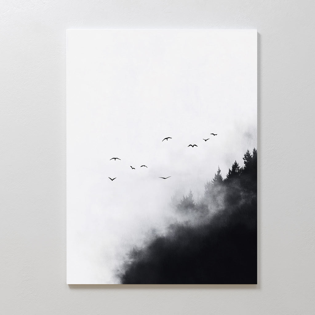Whispers Through the Pines Canvas Print – neutral-toned wildlife canvas wall art print by Aspire Prints