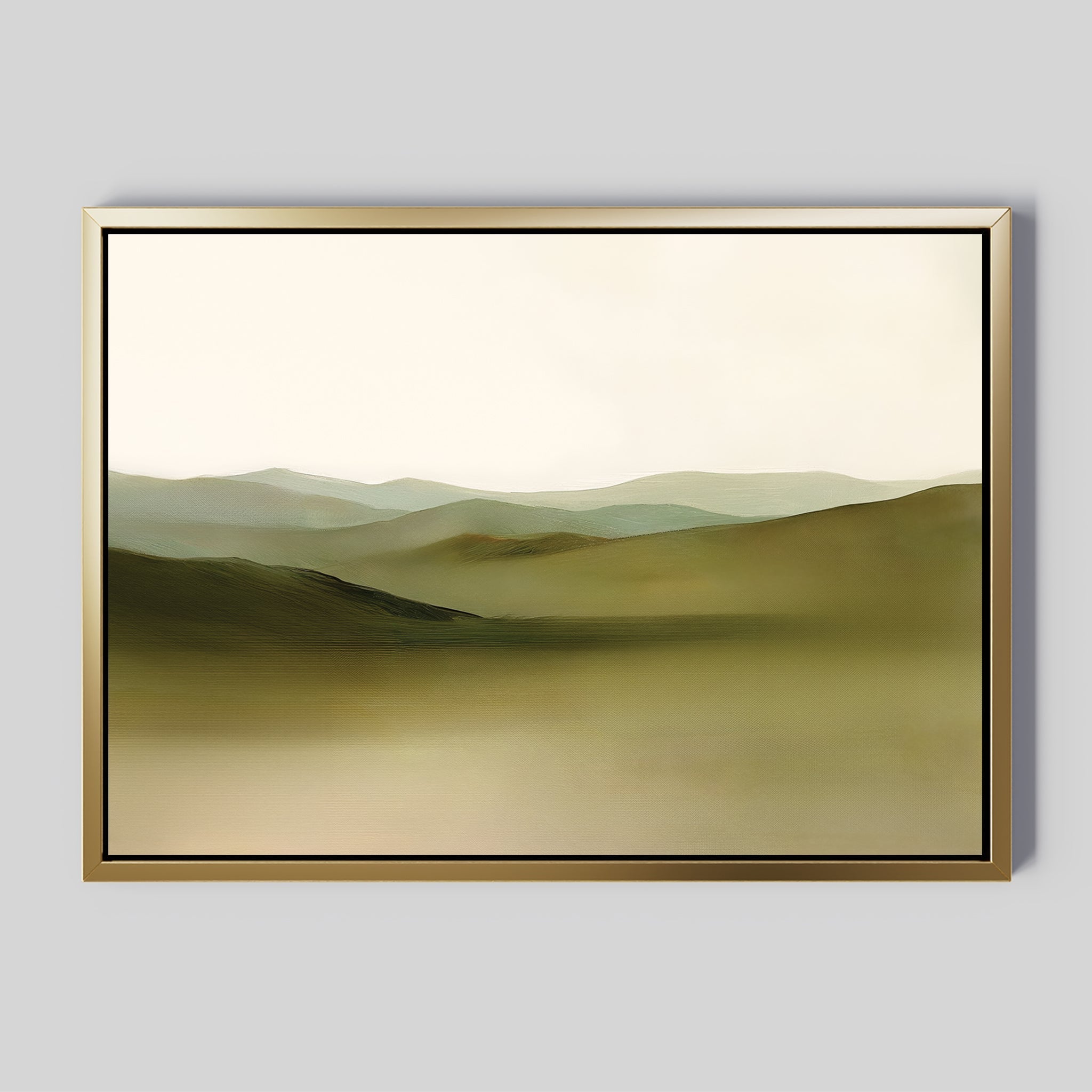 Whispering Meadows at Dawn – green landscape canvas wall art print by Aspire Prints