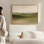 Whispering Meadows at Dawn – green landscape canvas wall art print by Aspire Prints