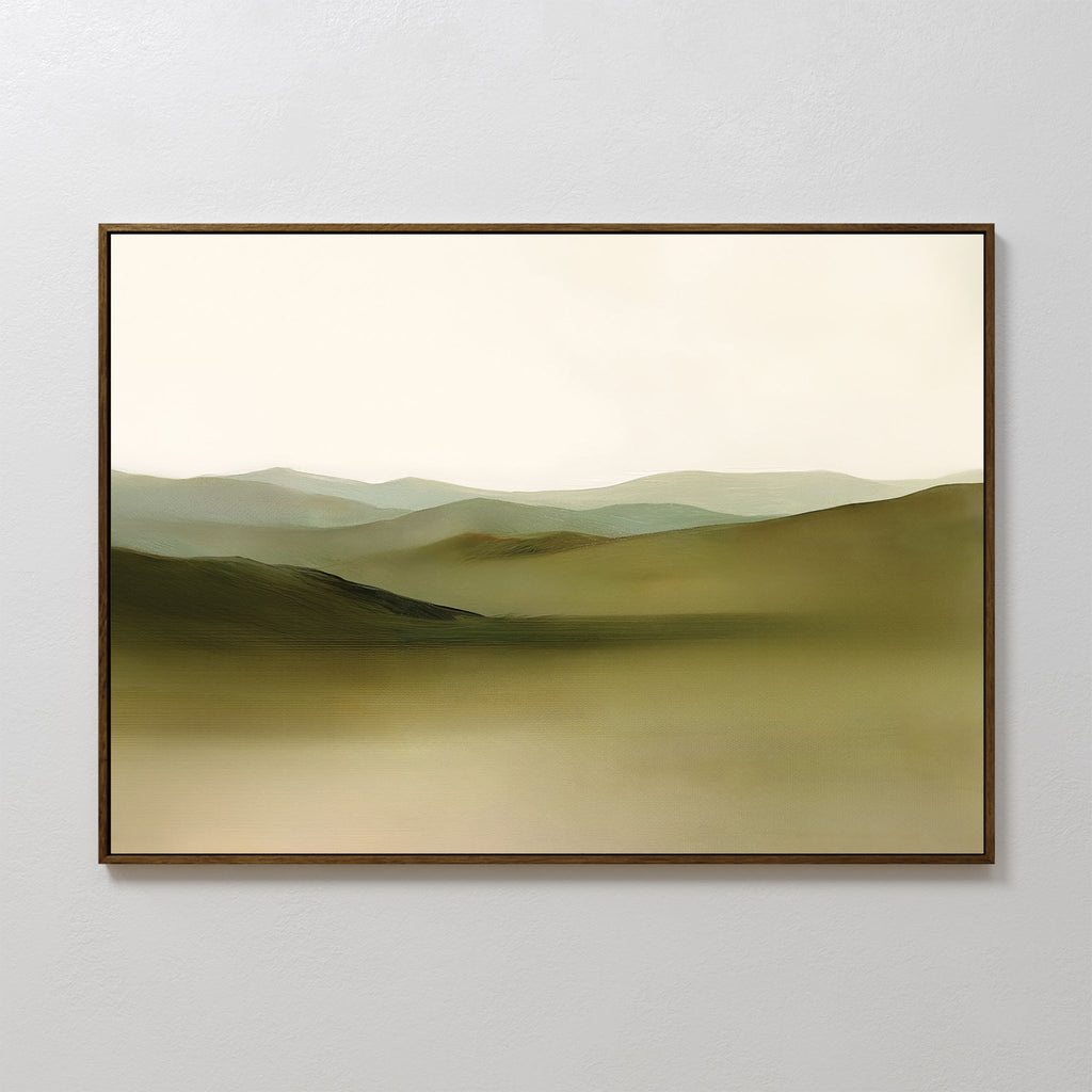 Whispering Meadows at Dawn – green landscape canvas wall art print by Aspire Prints