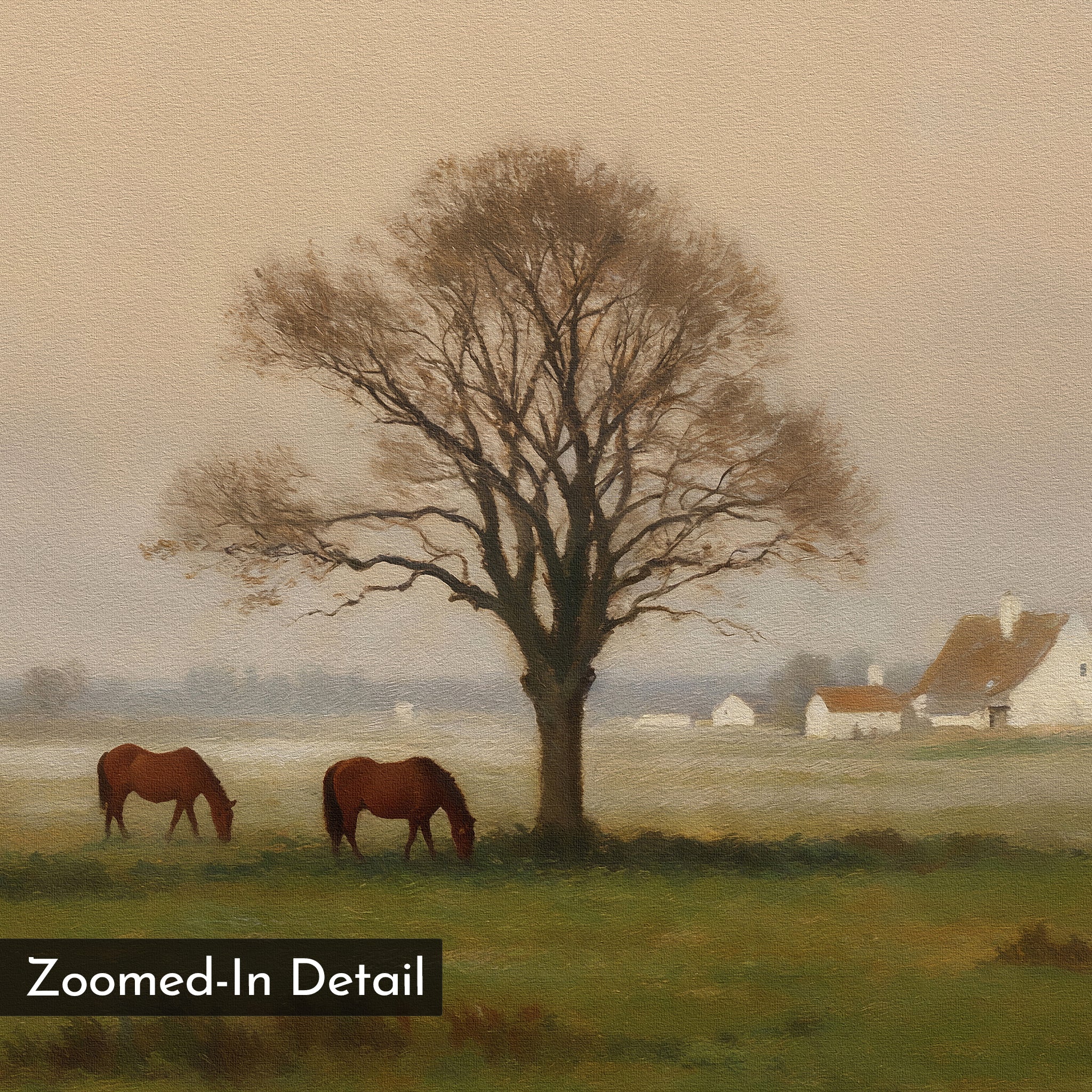Where the Horses Wander – neutral-toned vintage canvas wall art print by Aspire Prints