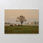 Where the Horses Wander – neutral-toned vintage canvas wall art print by Aspire Prints