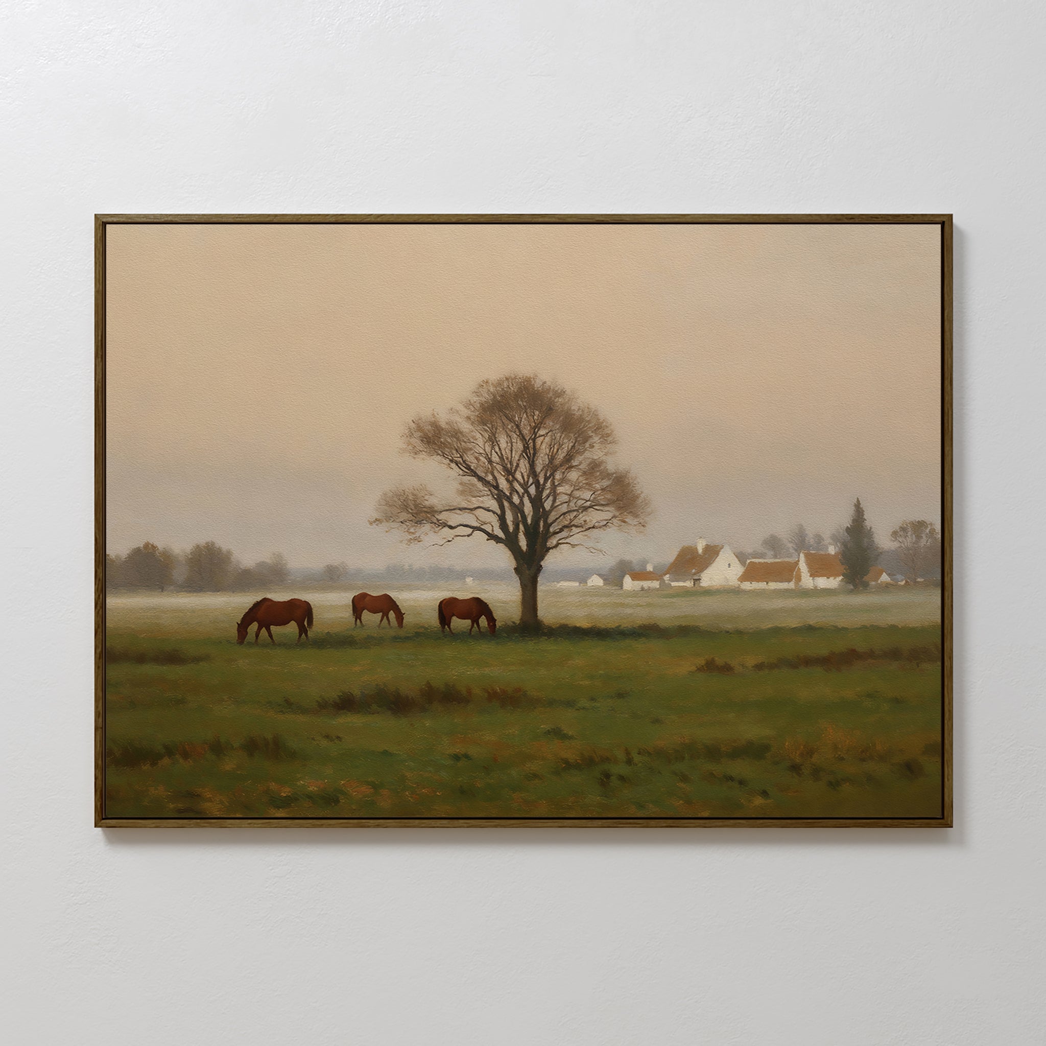 Where the Horses Wander – neutral-toned vintage canvas wall art print by Aspire Prints