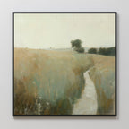 Whispering Fields at Golden Hour – green vintage canvas wall art print by Aspire Prints