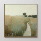Whispering Fields at Golden Hour – green vintage canvas wall art print by Aspire Prints