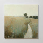 Whispering Fields at Golden Hour – green vintage canvas wall art print by Aspire Prints
