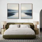 Whispers of Still Water – Set of 2 Canvas Prints set of 2 – neutral-toned coastal canvas wall art by Aspire Prints