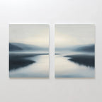 Whispers of Still Water – Set of 2 Canvas Prints set of 2 – neutral-toned coastal canvas wall art by Aspire Prints