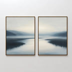 Whispers of Still Water – Set of 2 Canvas Prints set of 2 – neutral-toned coastal canvas wall art by Aspire Prints