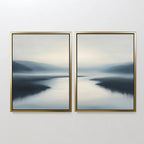 Whispers of Still Water – Set of 2 Canvas Prints set of 2 – neutral-toned coastal canvas wall art by Aspire Prints