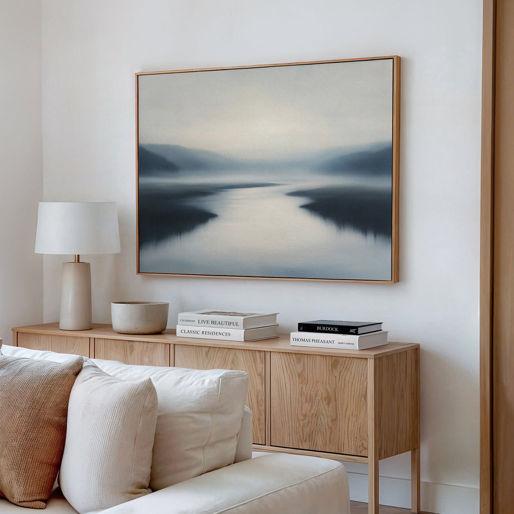 Whispering Tides – blue coastal canvas wall art print by Aspire Prints