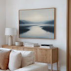 Whispering Tides – blue coastal canvas wall art print by Aspire Prints