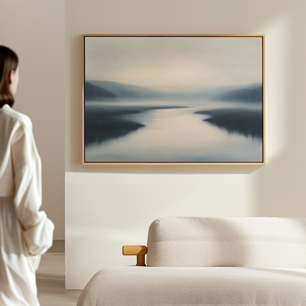 Whispering Tides – blue coastal canvas wall art print by Aspire Prints