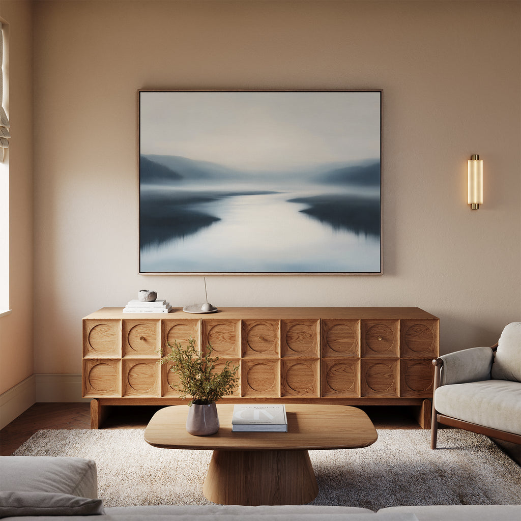 Whispering Tides – blue coastal canvas wall art print by Aspire Prints