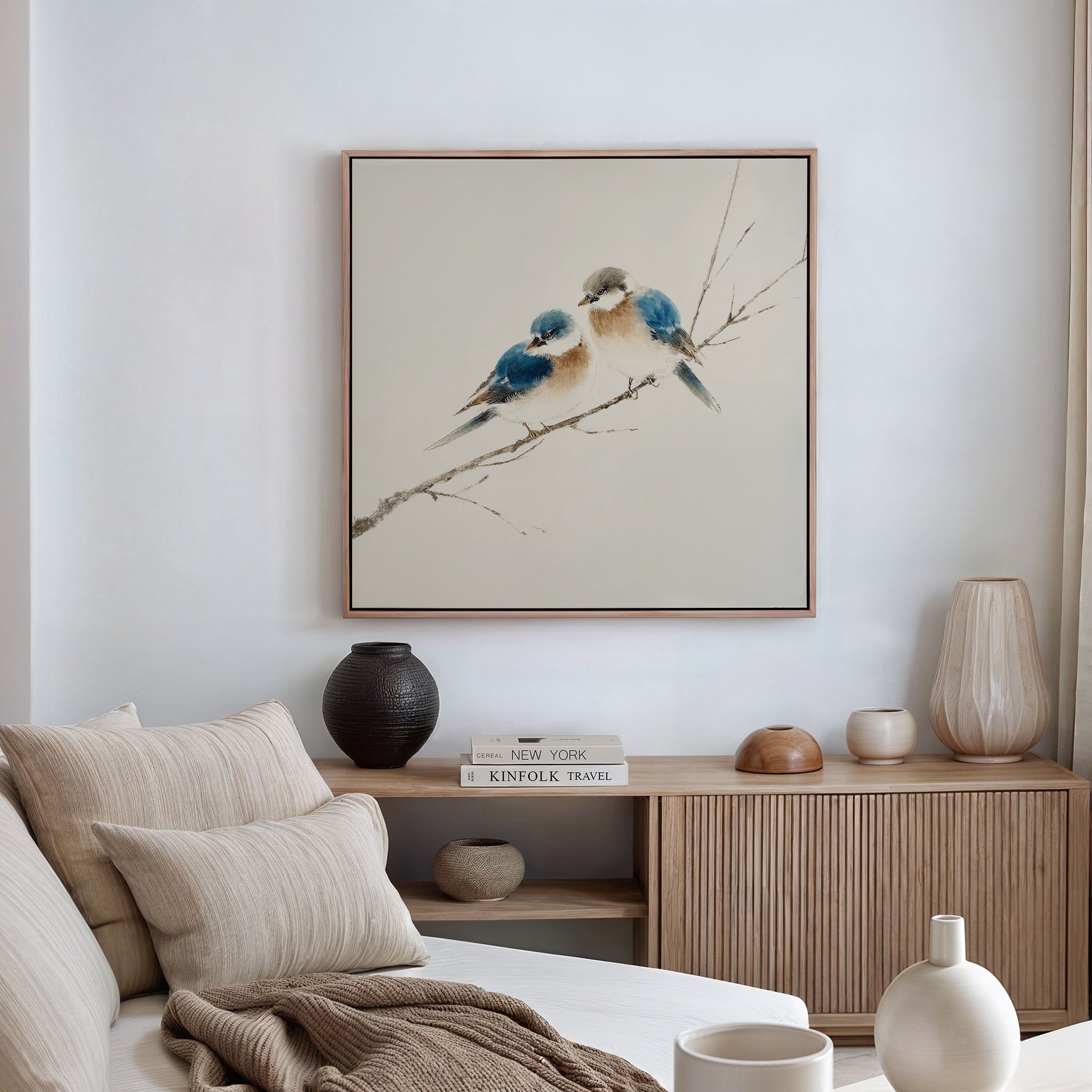 Whispers on the Willow Canvas Print – neutral-toned vintage canvas wall art print by Aspire Prints