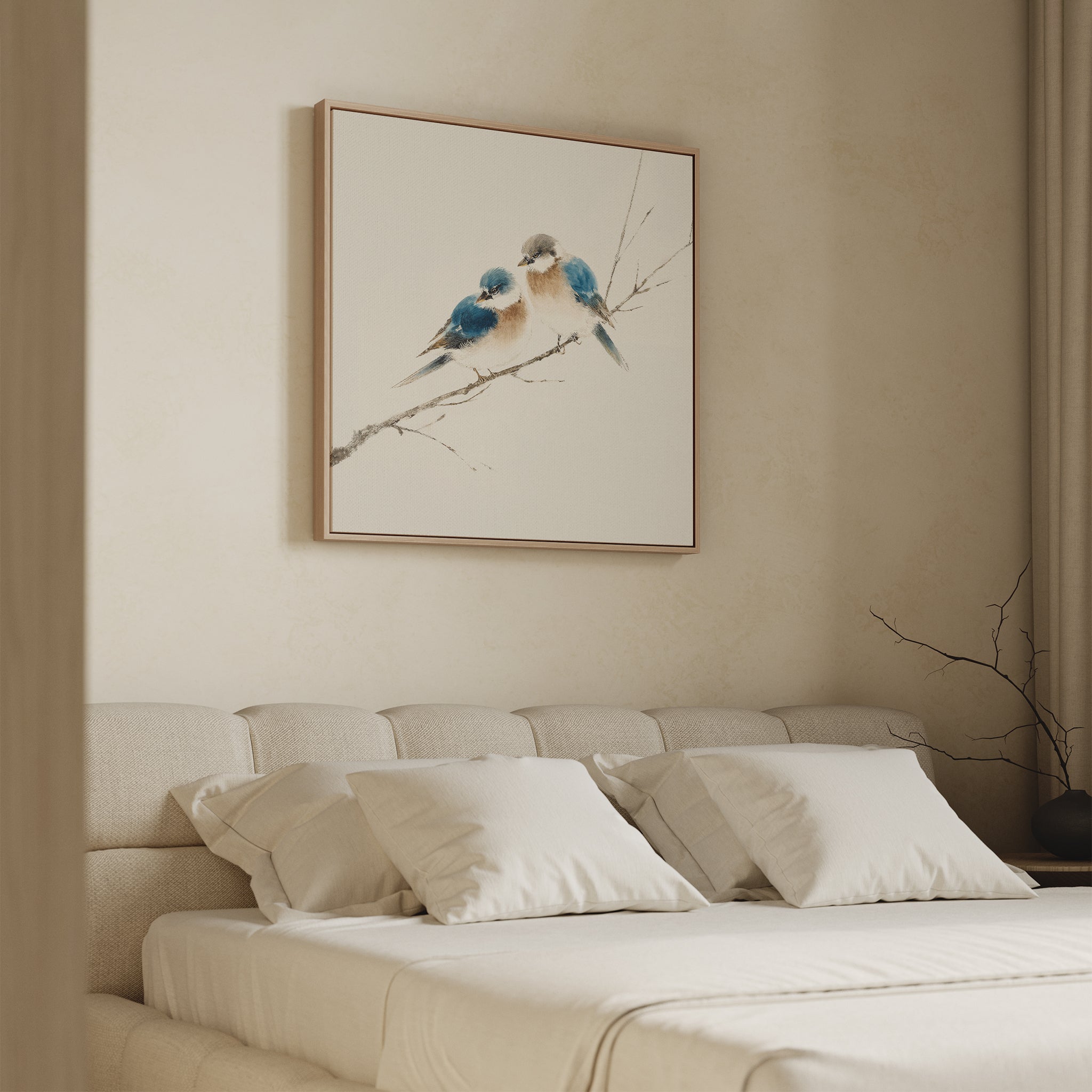 Whispers on the Willow Canvas Print – neutral-toned vintage canvas wall art print by Aspire Prints