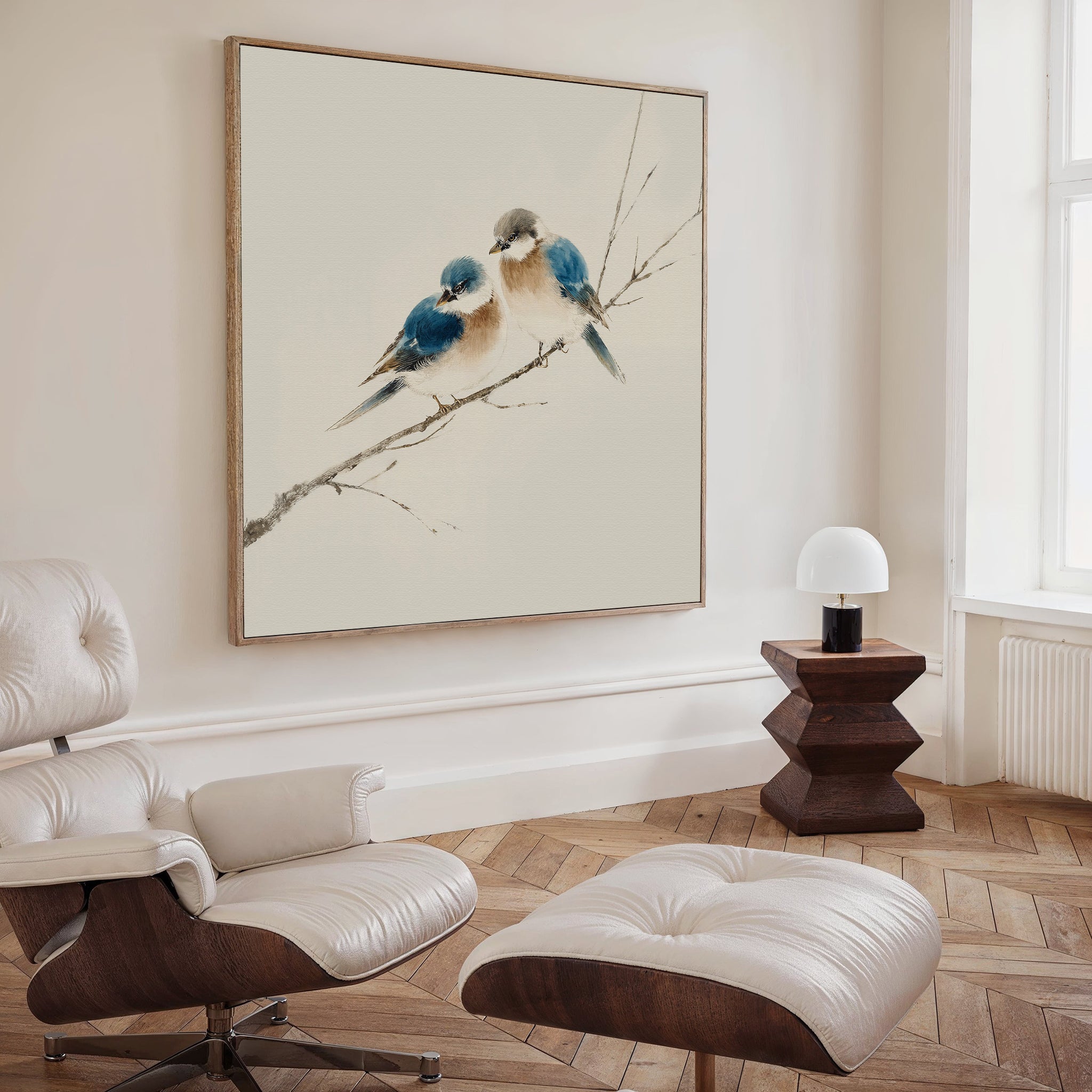 Whispers on the Willow Canvas Print – neutral-toned vintage canvas wall art print by Aspire Prints