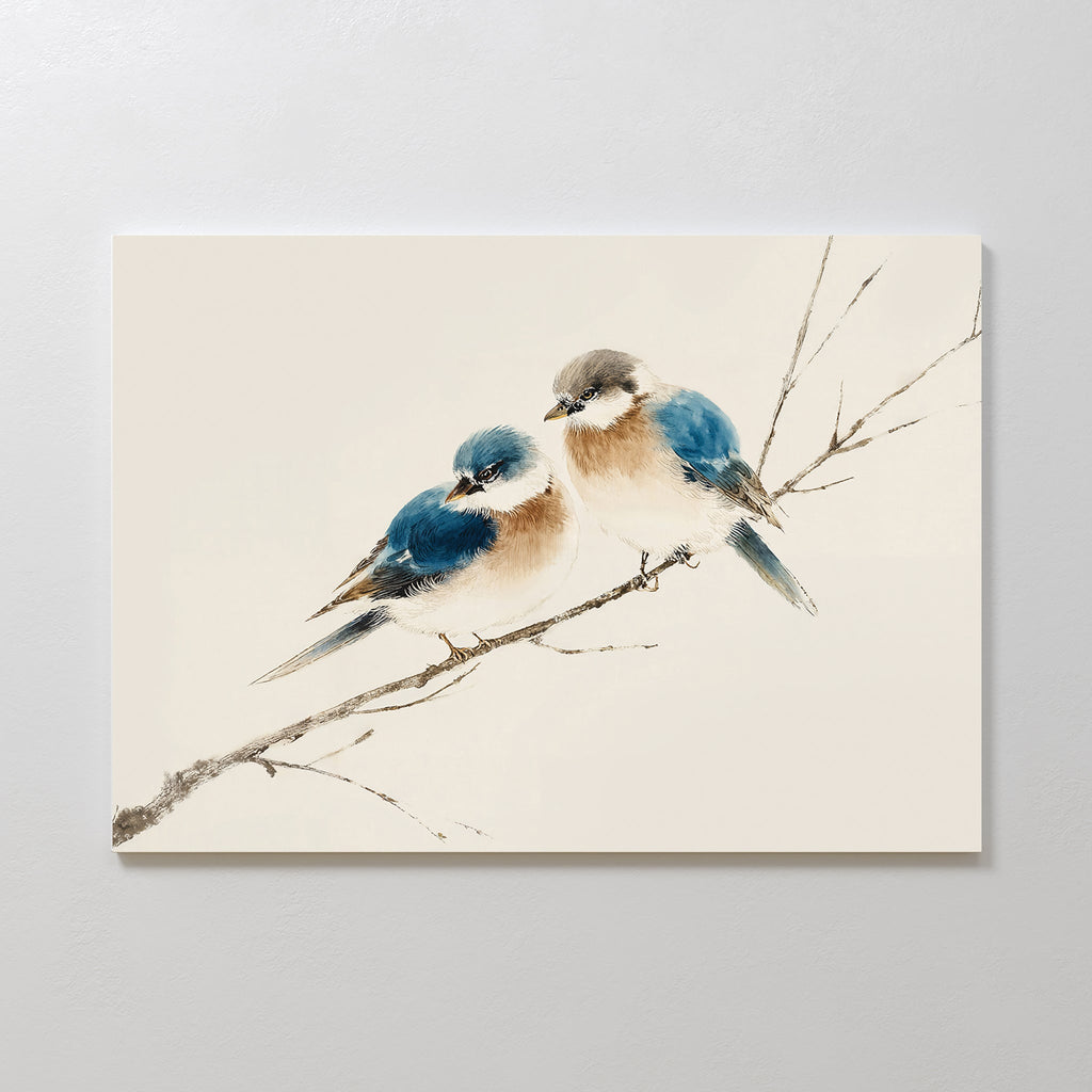 Whispers on the Bough – neutral-toned vintage canvas wall art print by Aspire Prints