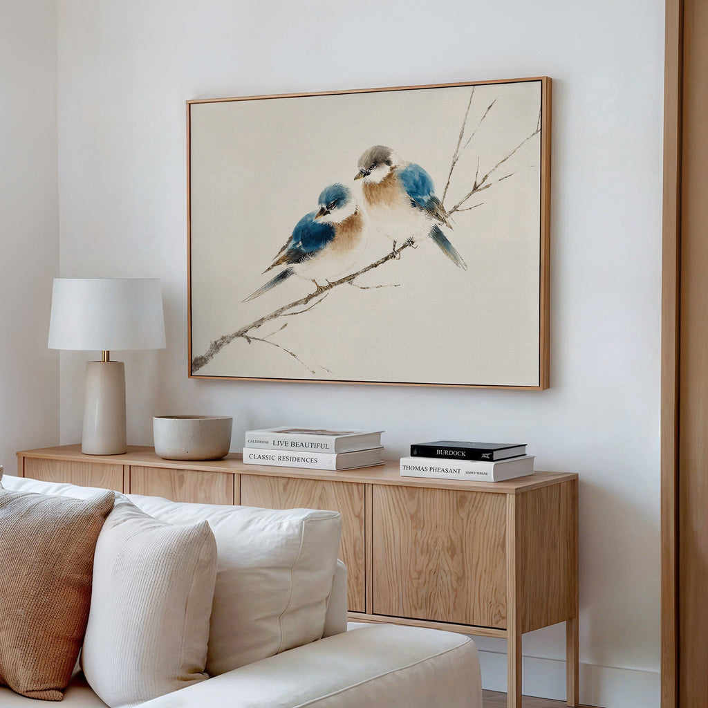 Whispers on the Bough – neutral-toned vintage canvas wall art print by Aspire Prints