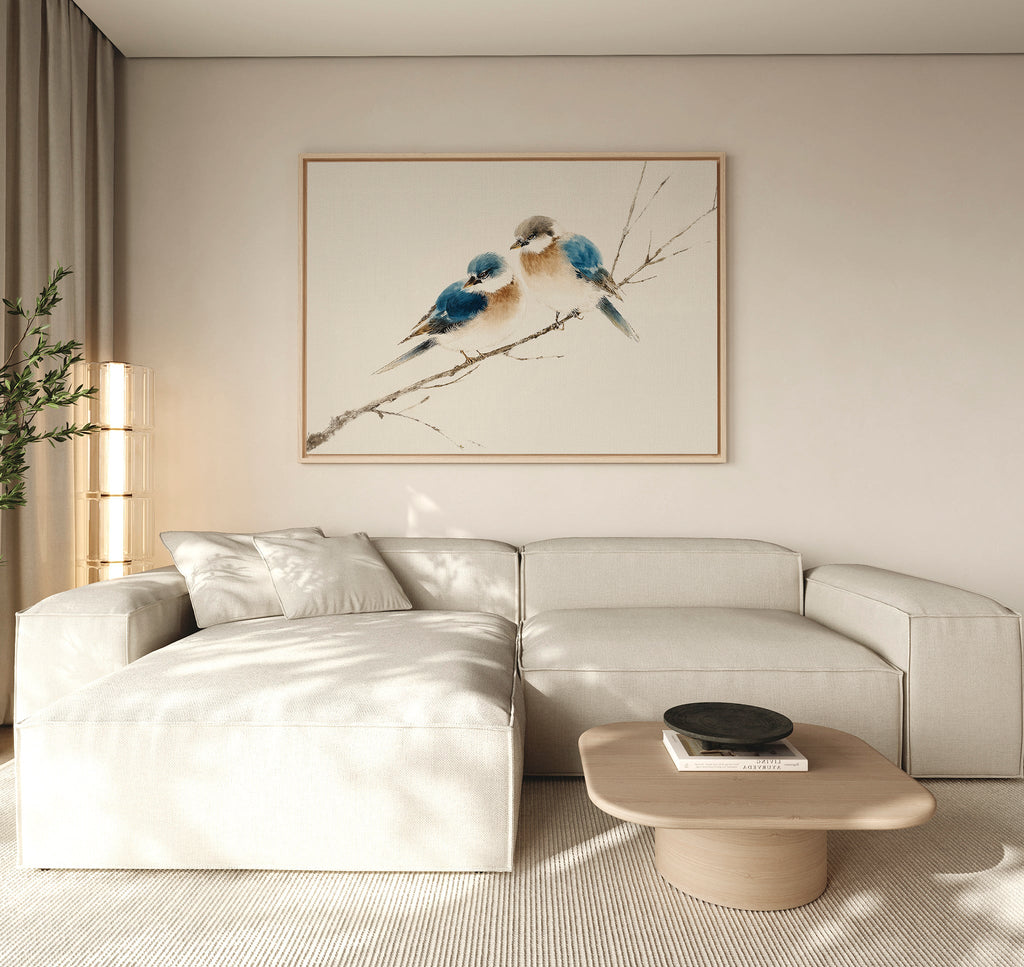 Whispers on the Bough – neutral-toned vintage canvas wall art print by Aspire Prints