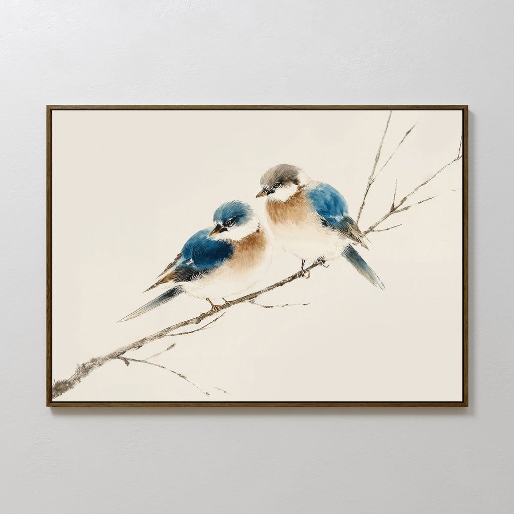Whispers on the Bough – neutral-toned vintage canvas wall art print by Aspire Prints