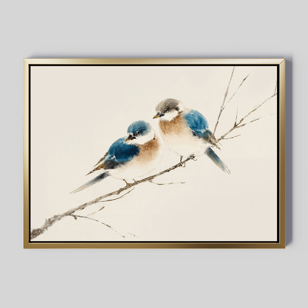 Whispers on the Bough – neutral-toned vintage canvas wall art print by Aspire Prints