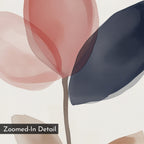 Whispered Bloom in Charcoal Dusk – blush pink botanical canvas wall art print by Aspire Prints