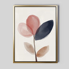 Whispered Bloom in Charcoal Dusk – blush pink botanical canvas wall art print by Aspire Prints