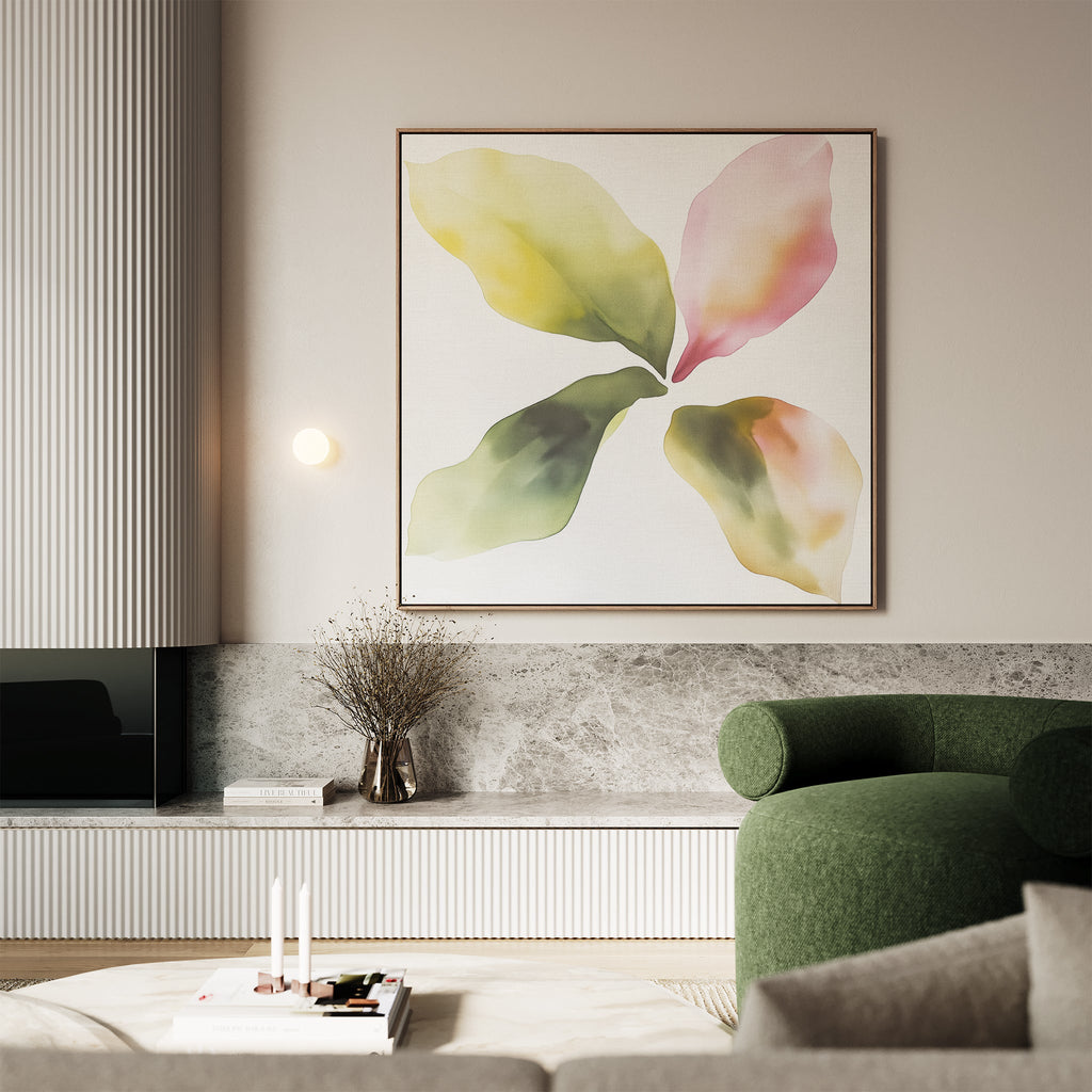Whispers in Bloom – green botanical canvas wall art print by Aspire Prints