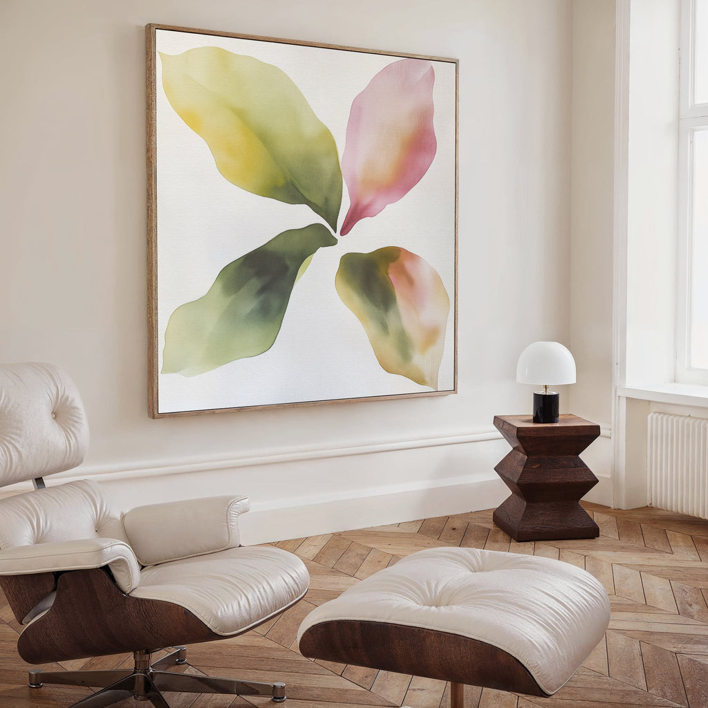 Whispers in Bloom – green botanical canvas wall art print by Aspire Prints