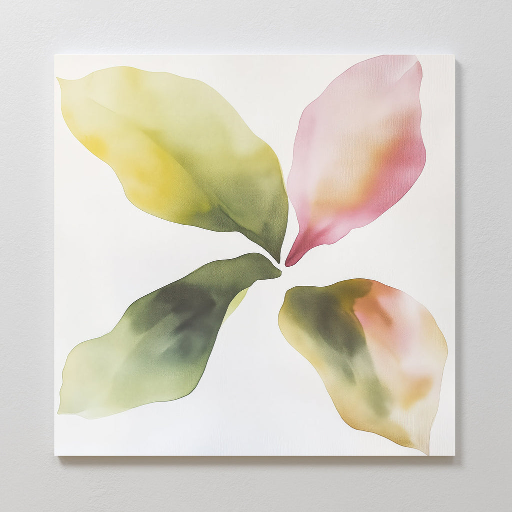 Whispers in Bloom – green botanical canvas wall art print by Aspire Prints