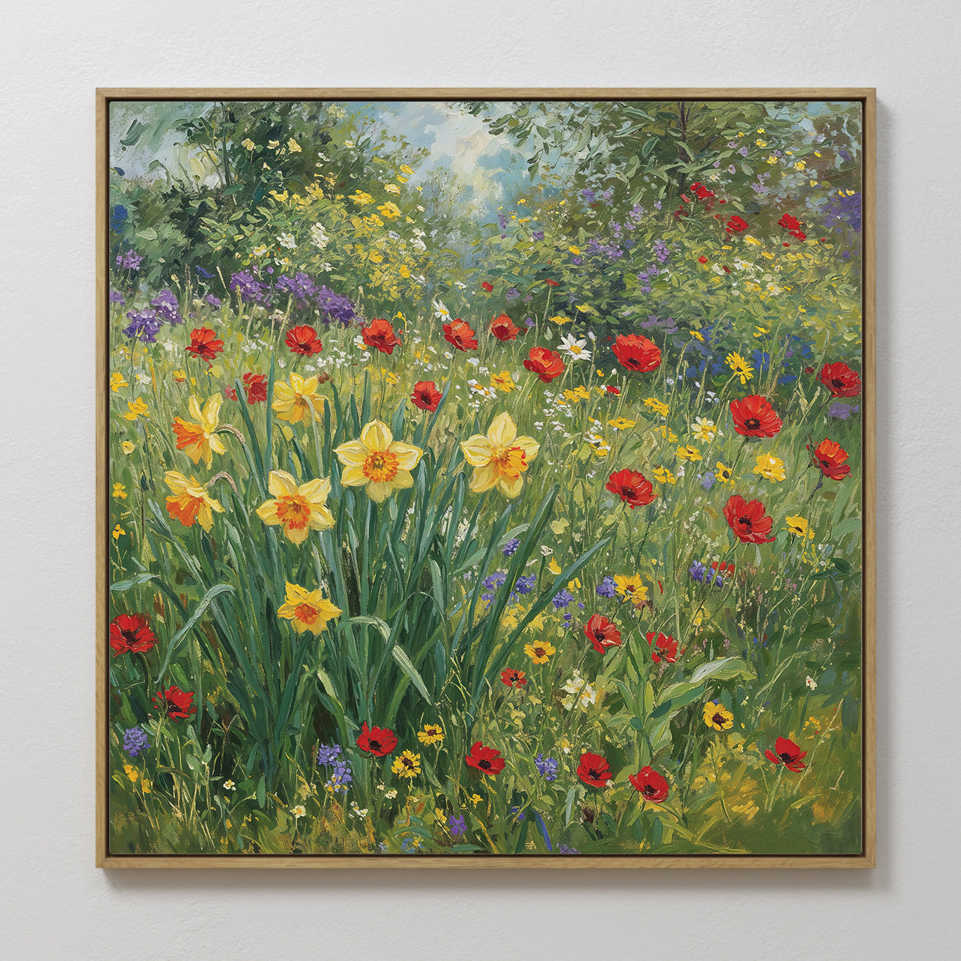 Wildflower Symphony in Bloom Canvas Print – multicolour botanical canvas wall art print by Aspire Prints
