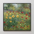 Wildflower Symphony in Bloom Canvas Print – multicolour botanical canvas wall art print by Aspire Prints