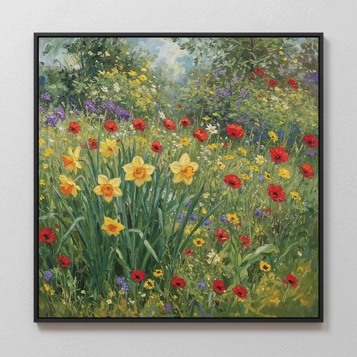 Wildflower Symphony in Bloom Canvas Print – multicolour botanical canvas wall art print by Aspire Prints