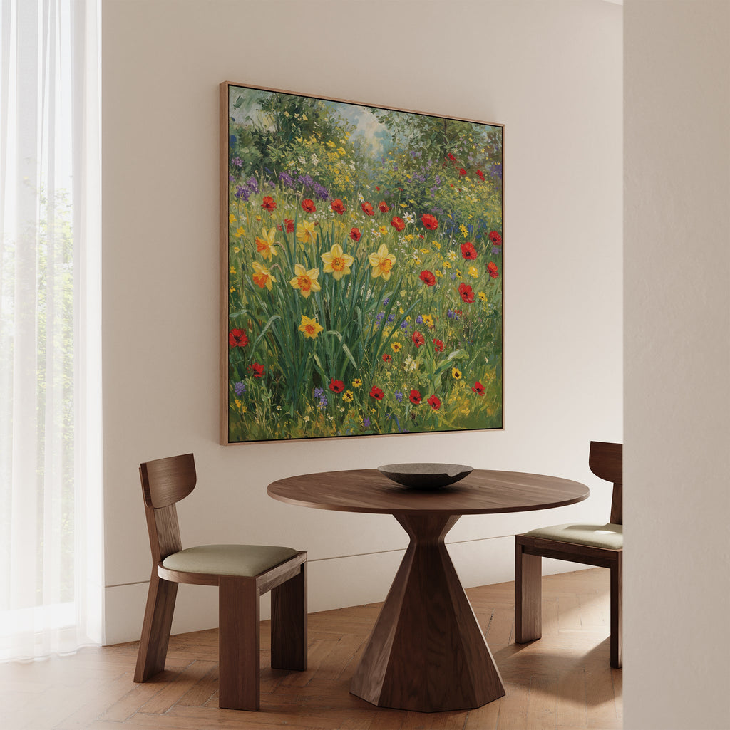 Wildflower Symphony in Bloom Canvas Print – multicolour botanical canvas wall art print by Aspire Prints