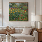 Wildflower Symphony in Bloom Canvas Print – multicolour botanical canvas wall art print by Aspire Prints