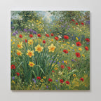 Wildflower Symphony in Bloom Canvas Print – multicolour botanical canvas wall art print by Aspire Prints