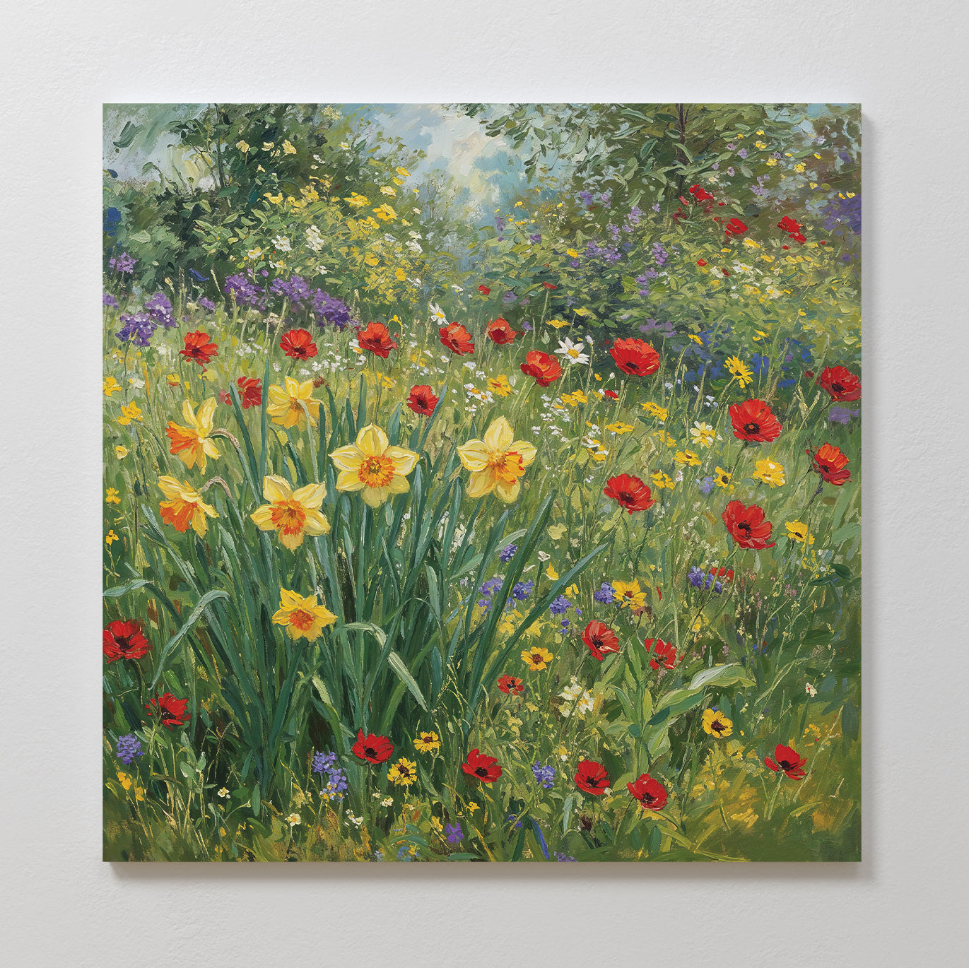 Wildflower Symphony in Bloom Canvas Print – multicolour botanical canvas wall art print by Aspire Prints